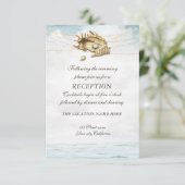 貝殻,海,ストリングライト スクリプト レセプション 招待状 (スタンド正面)