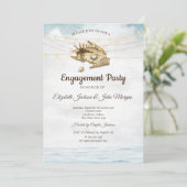 貝殻,海,ストリングライト 結婚式 参加案内 招待状 (スタンド正面)