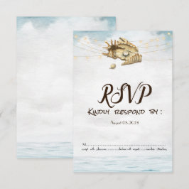貝殻,海,ストリングライト 脚本 ライト RSVP   招待状
