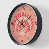 貝殻 – 珊瑚と桃 壁時計 (傾斜)