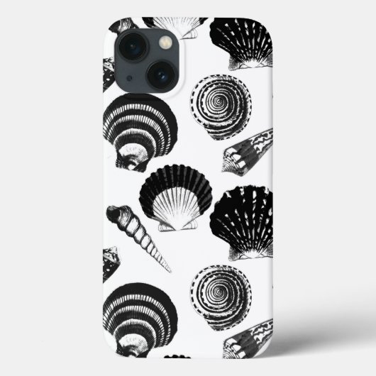 貝殻 – 白と黒 Case-Mate iPhoneケース (裏面)