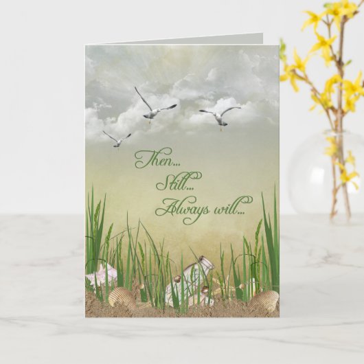 貝殻 結婚記念日 カード (黄色い花)