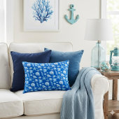 貝殻。航海。コバルトブルー アクセントクッション