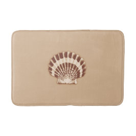 貝殻 – 茶色とベージュ バスマット
