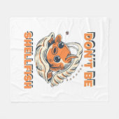 貝笑わされるの芸術の中の魚 フリースブランケット (正面(横))