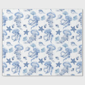 貝類とクラゲ ラッピングペーパー (フラット)