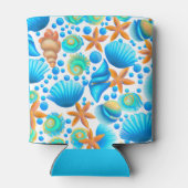 貝類とヒトデの海模様 缶クーラー (裏面)