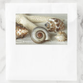 貝類とヒトデビーチシール 長方形シール (バッグ)