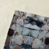 貝類と石類モザイクパターン30 ビーチタオル (インサイチュ)