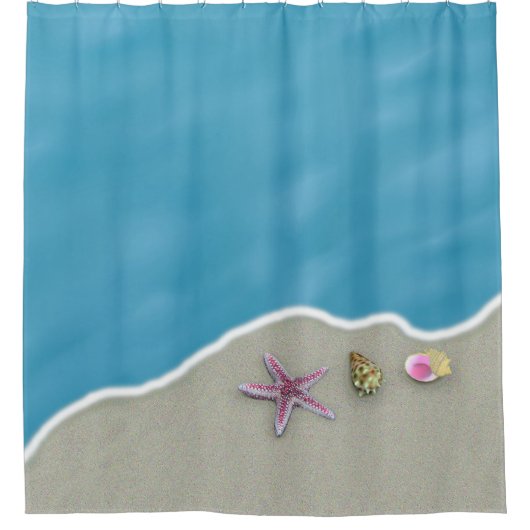 貝類と砂 シャワーカーテン (正面)