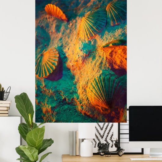 貝類と砂 ポスター (ホームオフィス)