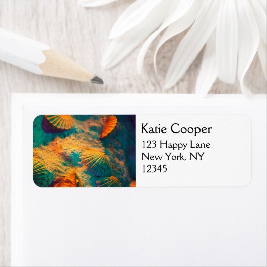 貝類と砂 ラベル (インサイチュ)