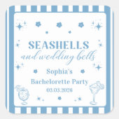 貝類と結婚鈴のバチェロレッテ スクエアシール (正面)