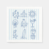 貝類と結婚鈴のバチェロレッテ スタンダードカクテルナプキン (正面)