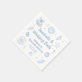 貝類と結婚鈴のバチェロレッテ スタンダードカクテルナプキン (角)