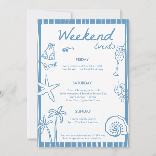 貝類と結婚鈴のバチェロレッテ 招待状 (裏面)