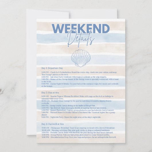 貝類と結婚鈴のバチェロレッテ 招待状 (裏面)