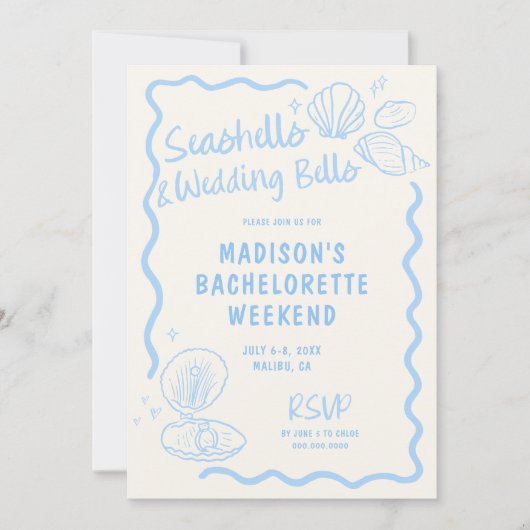 貝類と結婚鈴のバチェロレッテ 招待状 (正面)