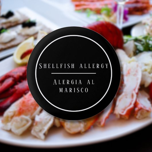 貝類に対する白黒バイリンガルアレルギー 缶バッジ