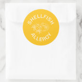 貝類アレルギー警告 ラウンドシール (バッグ)