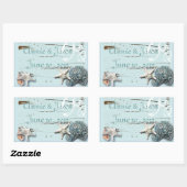 貝類エレガントビーチ結婚式文房具 長方形シール (シート)