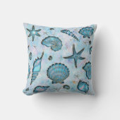 貝類ヒトデ水彩オパールID782 クッション (正面)