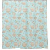 貝類ヒトデ水彩ボーンID782 シャワーカーテン (正面)