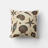 貝類ヒトデ水彩虹ID782 クッション (正面)