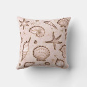 貝類ヒトデ水彩赤面ピンクID782 クッション (裏面)