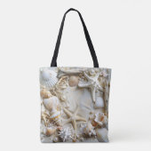 貝類ヒトデ真珠ホワイトサンドドリフトウッド トートバッグ (裏面)