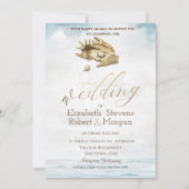 貝類、海、ストリングライト 招待状 (正面)