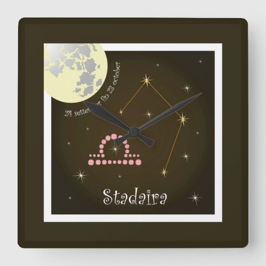 貞平24セッテンバーフィン23 10月Uhr スクエア壁時計 (正面)