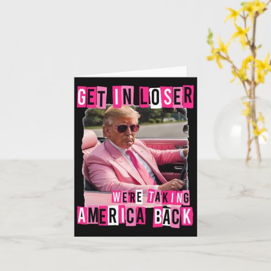 負けおもしろいるアメリカを逆行する カード (黄色い花)