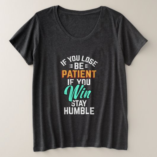 負けたか勝った場合プラスのサイズTシャツ プラスサイズTシャツ (デザイン正面)