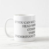 負けた頭部を言っているおもしろいなプロジェクト管理 コーヒーマグカップ (左)