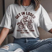 負けアライグマOpossum自転車に乗る Tシャツ