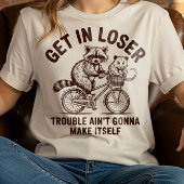 負けアライグマOpossum自転車に乗る Tシャツ