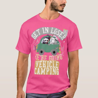 負け犬ども、車中泊キャンプに行くぜ レトロ Tシャツ