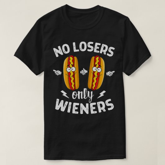 負け犬のみHot Dog Grillerおもしろいいいえおもしろい Tシャツ (デザイン正面)