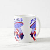 負け犬のトランプエイリアンufoに入る コーヒーマグカップ (正面右)