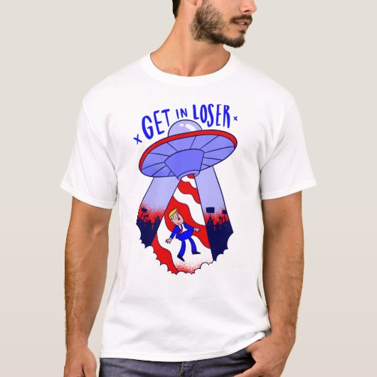 負け犬のトランプエイリアンufoに入る tシャツ (正面)