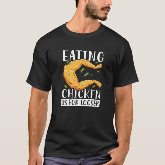 負け犬のヒキガエル狩りカエルギグのための鶏を食べる Tシャツ (正面)