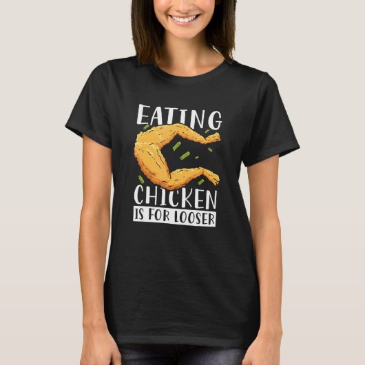 負け犬のヒキガエル狩人カエルギグのための鶏を食べる Tシャツ (正面)