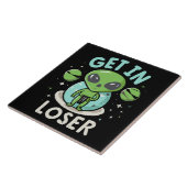 負け犬宇宙人UFO面白グッズ タイル (側面)