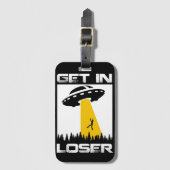 負け犬、UFO、おもしろいエイリアン拉致 ラゲッジタグ (正面縦)