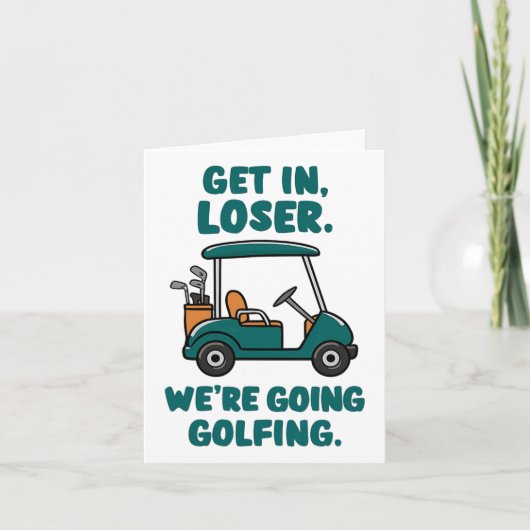 負け組みゴルフに行くおもしろいレトロゴルフ カード (正面)