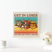 負け組みタコスを獲得している スクエア壁時計 (ホーム)