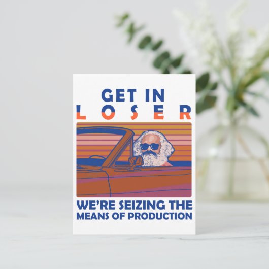 負け組み生産手段を握り締めている ポストカード (スタンド正面)