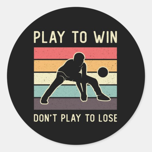 負け遊ていないバレーボール遊選手 ラウンドシール (正面)