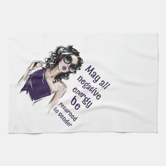 負のエネルギーを送信者に返す キッチンタオル (横)